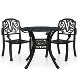 Vidaxl 3-delige bistroset gietaluminium zwart