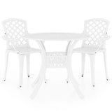Vidaxl 3-delige bistroset gietaluminium wit