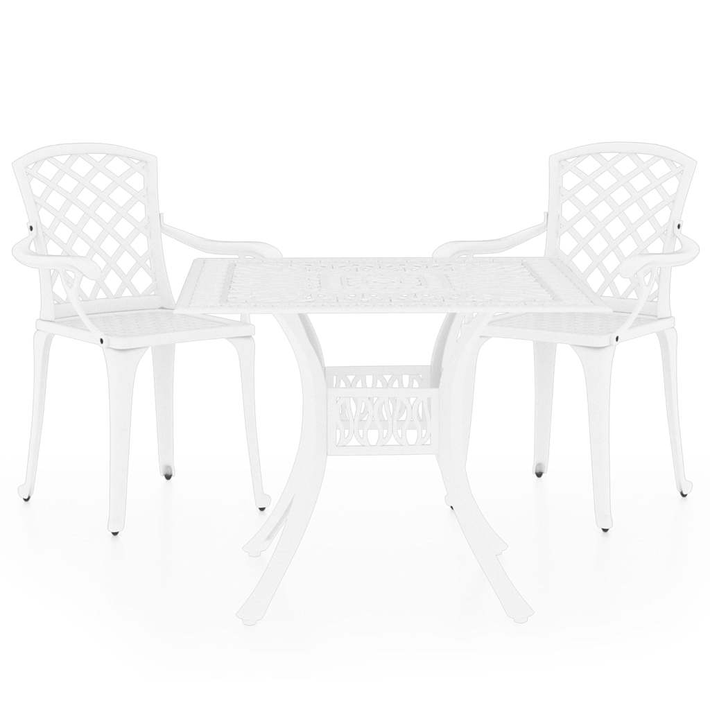 Vidaxl 3-delige bistroset gietaluminium wit