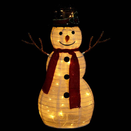 Vidaxl decoratieve sneeuwpop led 60 cm luxe stof