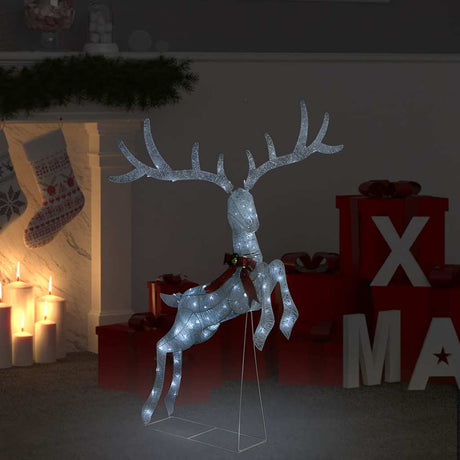 Vidaxl świąteczne dekoracje latające renifer zimne białe 120 diody LED białe