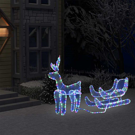 Vidaxl Christmas Lighting Rendier i rękaw z siatką 432 diod LED