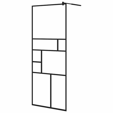 Vidaxl Walk-in Shower Wall 80x195 cm ESG-GLA Transparent and Black