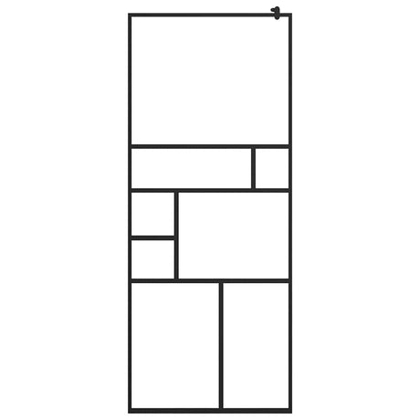 Vidaxl Walk-in Shower Wall 80x195 cm ESG-GLA Transparent and Black