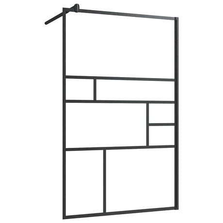 Vidaxl Walk-in Shower Wall 100x195 cm ESG-GLA Transparent and Black
