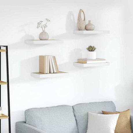 Vidaxl wandschappen zwevend 4 st 50x23,5x3,8 cm mdf eikenkleurig en wit