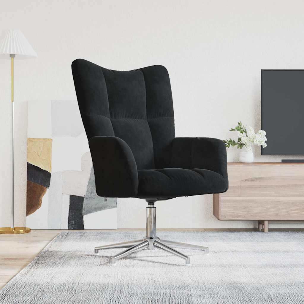 Vidaxl relaxstoel fluweel zwart