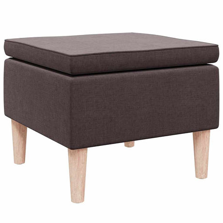Vidaxl kruk met houten poten stof donkerbruin