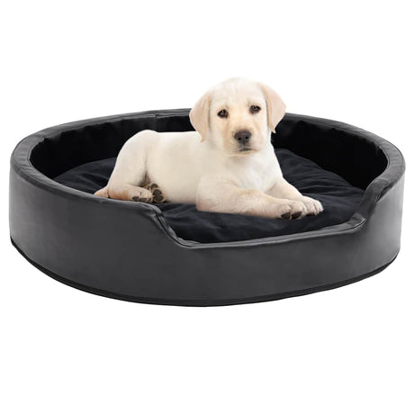 Vidaxl Dog Bask 79x70x19 cm pluszowy i sztuczny skórzany czarny