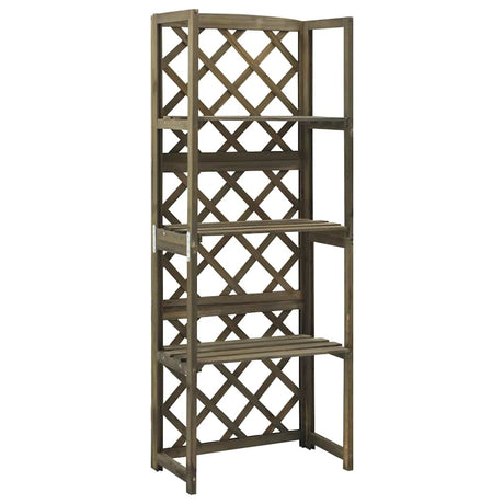 Vidaxl Latwerk z półkami 55x30x140 cm stałą sosną szarą