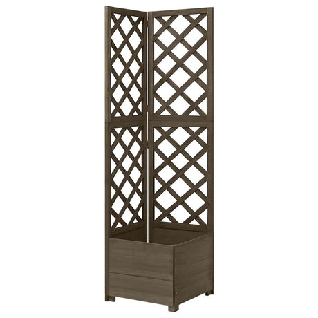 Vidaxl Latwerkplantenbak Corner Model 40x40x150 cm czysty drewniany szary