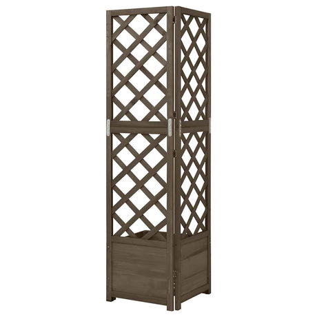 Vidaxl Latwerkplantenbak Corner Model 40x40x150 cm czysty drewniany szary