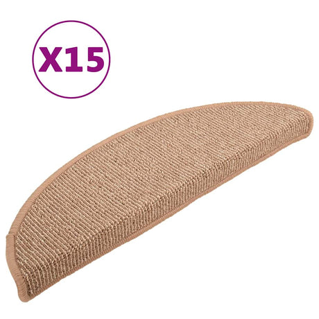 VidaXL maty schodowe 15 szt. 56x17x3 cm jasnobrązowe półokrągłe