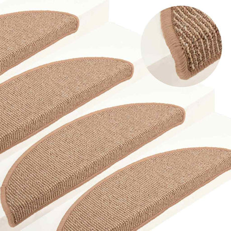 VidaXL maty schodowe 15 szt. 56x17x3 cm jasnobrązowe półokrągłe