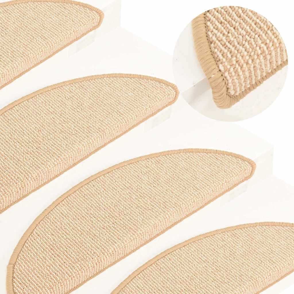 Vidaxl Stair Mats 15 ST 56X17X3 CM Crème Nemisphere