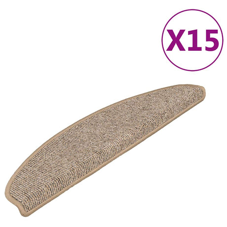 VidaXL maty schodowe 15 szt. 65x21x4 cm brązowe półokrągłe duże