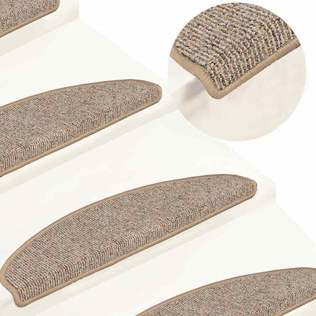 VidaXL maty schodowe 15 szt. 65x21x4 cm brązowe półokrągłe duże