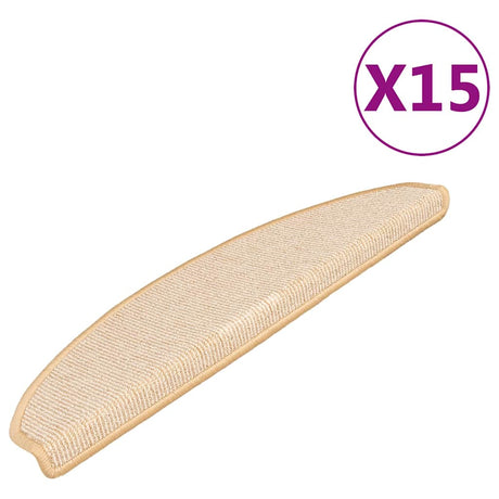 Maty schodowe Vidaxx 15 szt. 65x21x4 cm kremowe półokrągłe duże