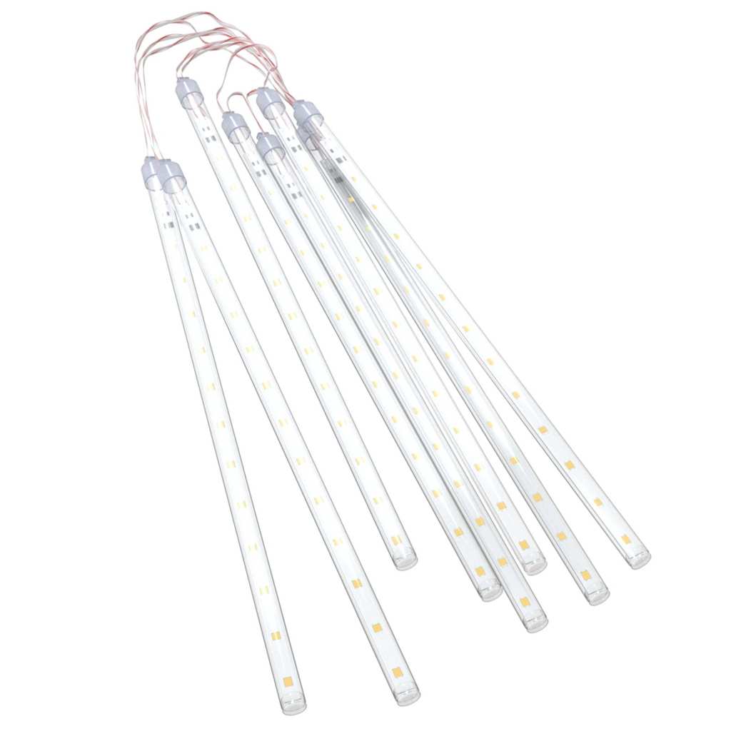 Vidaxl meteoorlichten 8 st 192 led's binnen buiten 30 cm warmwit