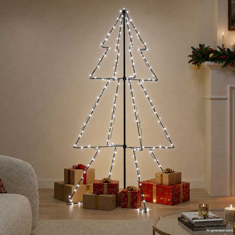 Vidaxl Kegelkerstboom 200 diod LED wewnątrz i na zewnątrz 98x150 cm