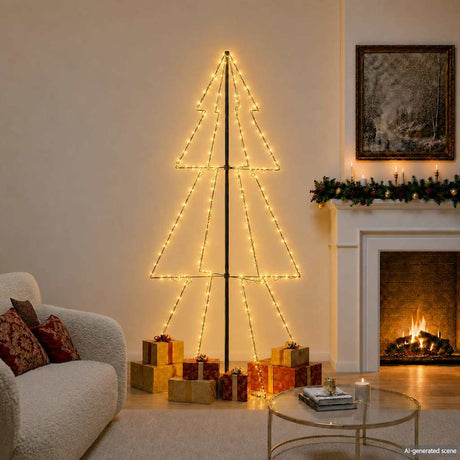 Vidaxl Kegelkerstboom 300 LED wewnątrz i na zewnątrz 120x220 cm