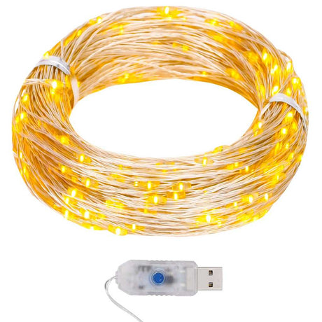 Przewód świetlny Vidaxx z 400 diodami microLED o barwie ciepłej bieli, 8 funkcji, 40 m