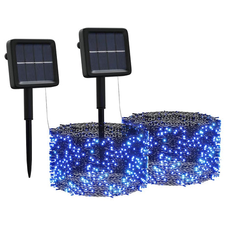 Łańcuchy świetlne Vidaxx 2 szt. z 2x200 diodami LED, solarne, wewnętrzne, zewnętrzne, niebieskie