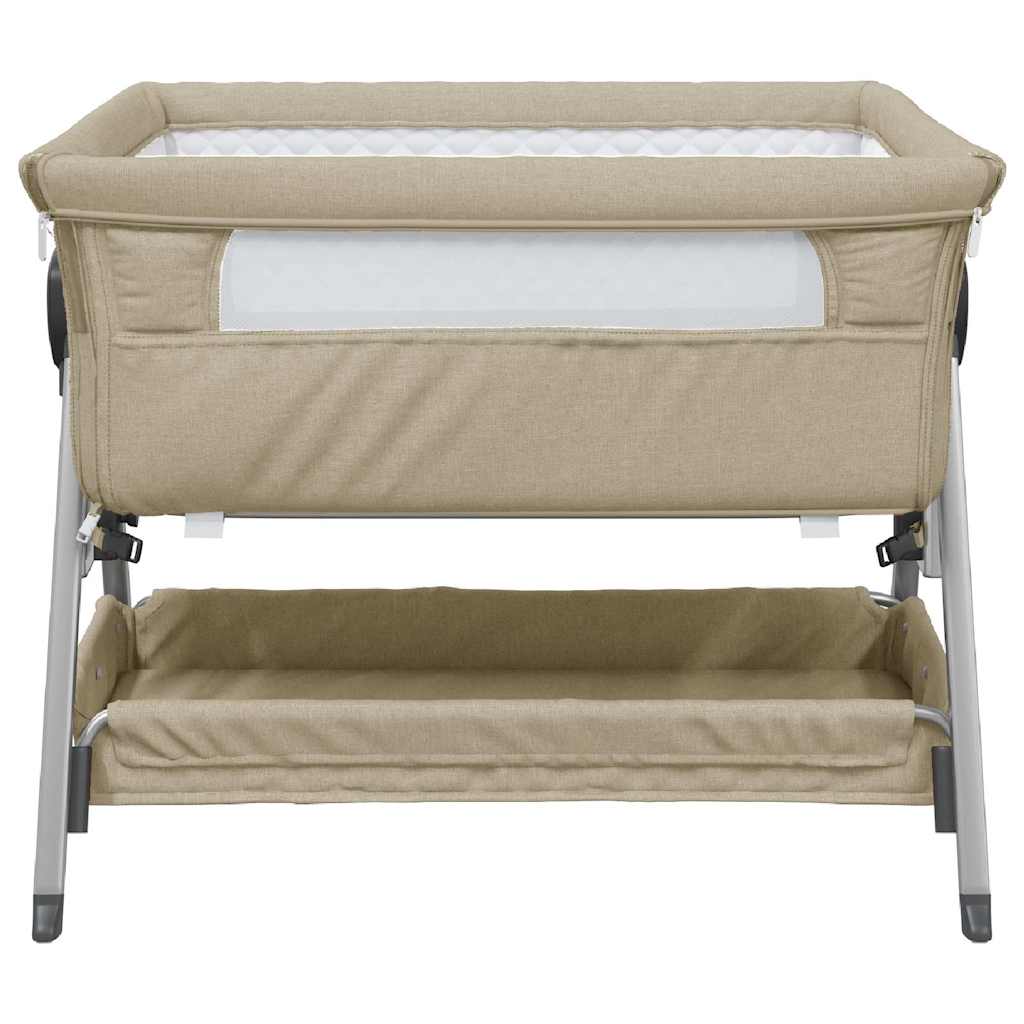 Vidaxl babybox met matras linnen taupe