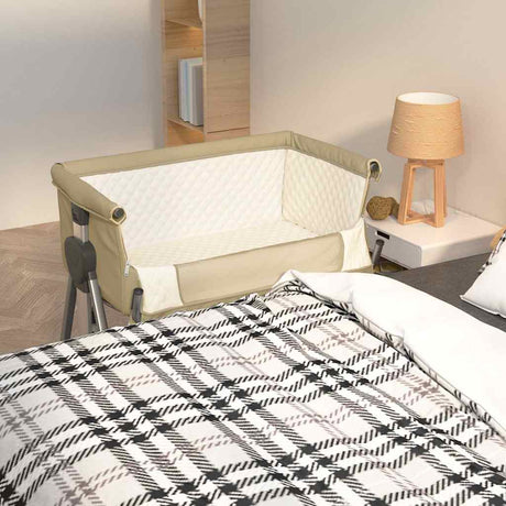 Vidaxl babybox met matras linnen taupe