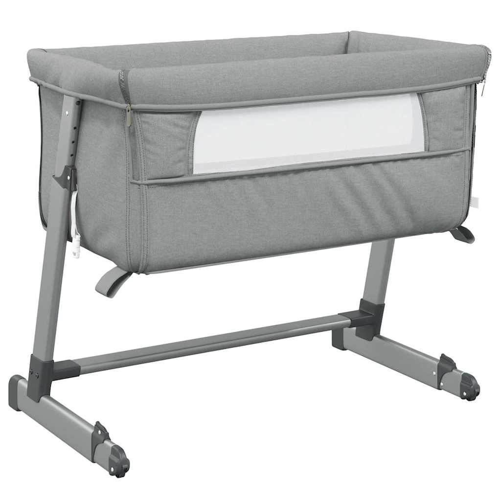 Vidaxl babybed met matras linnen lichtgrijs