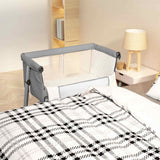 Vidaxl babybed met matras linnen lichtgrijs