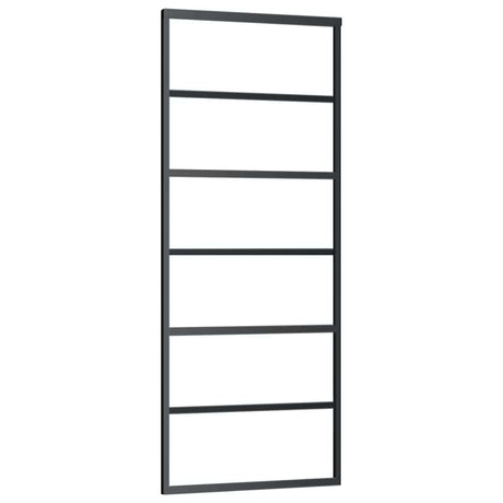 Przesuwane drzwi vidaxl 76x205 cm ESG szkło i aluminiowe czarne