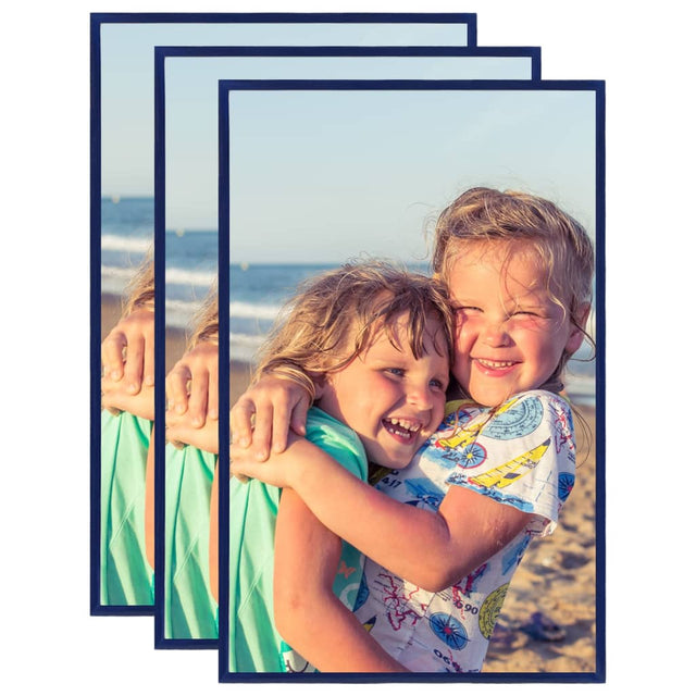 Vidaxl Photo Rames 3 szt. Dla tabeli 13x18 cm MDF Blue