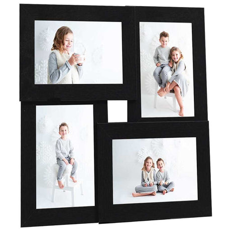 Rama fotograficzna vidaxl dla 4x (10x15 cm) zdjęcie MDF czarny