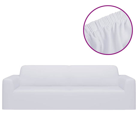 Vidaxl Three -Seater Bank Cover Stretch Poliester Jersey White