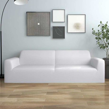 Vidaxl Three -Seater Bank Cover Stretch Poliester Jersey White