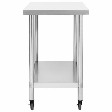 Stół w kuchni vidaxl z kołami 100x45x85 cm stali nierdzewnej