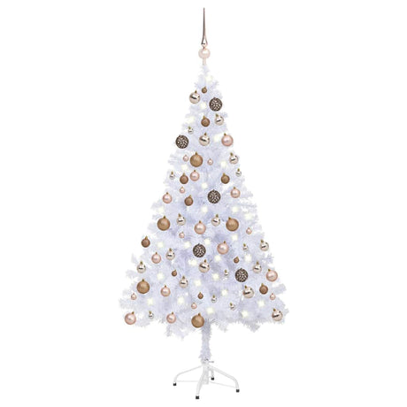 Vidaxl Kunstkerstboom z oświetleniem i kulkami świątecznymi 380 gałęzi 150 cm