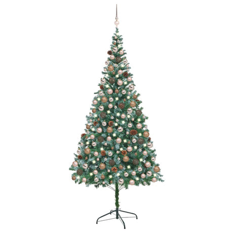 Vidaxl Kunstkerstboom z oświetleniem kulki świąteczne Pine Cones 210 cm