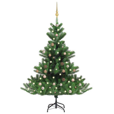 Vidaxl Kunstkerstboom Nordmann z diodami LED i Balls Balls 180 cm zielony