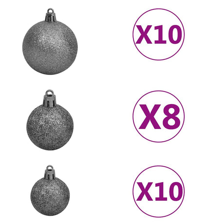 Vidaxl Kunstkerstboom z oświetleniem kulki świąteczne Pine Cones 210 cm