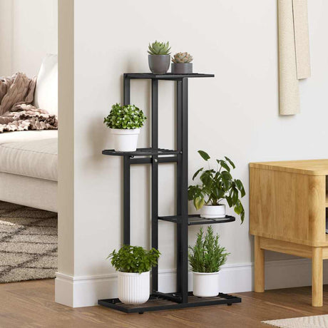 Vidaxl Flower Standard z 4 warstwami 43x22x76 cm metalowy czarny