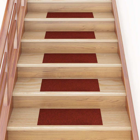 Vidaxl Schody Maty Self -adhezyjne 15 sztuk 60x25 cm Bordeaux Czerwony prostokątny