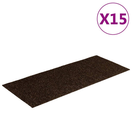 Maty schodów vidaxl Self -kleba 15 sztuk 60x25 cm brązowy prostokątny