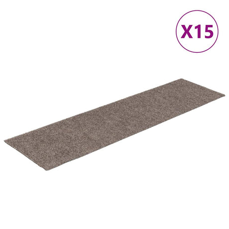 Vidaxl Schody Maty Self -adhezyjne 15 sztuk 76x20 cm beżowy prostokątny