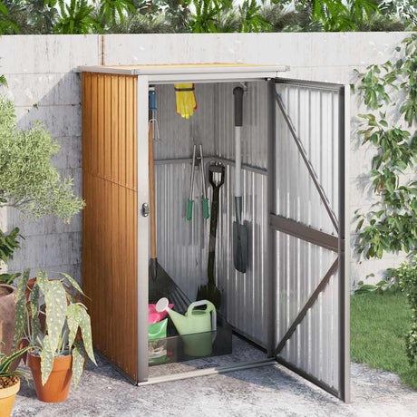 Vidaxl Garden Shed 88x89x161 cm ocynkowana stalowa brąz