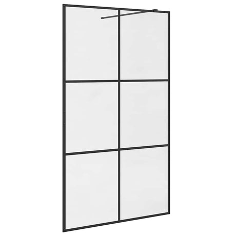 Vidaxl Walk-in Shower Wall 115x195 cm ESG-GLA Transparent and Black