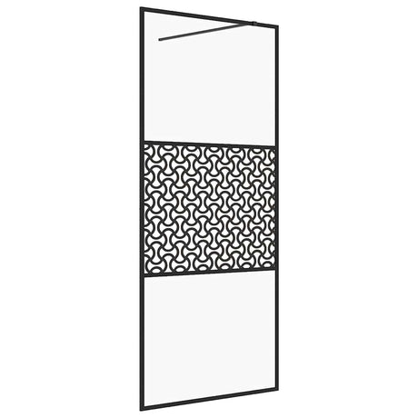 Vidaxl Walk-in Shower Wall 115x195 cm ESG-GLA Transparent and Black