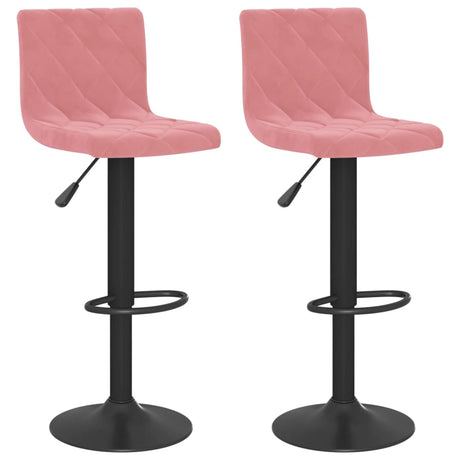 Vidaxl barkrukken 2 st fluweel roze