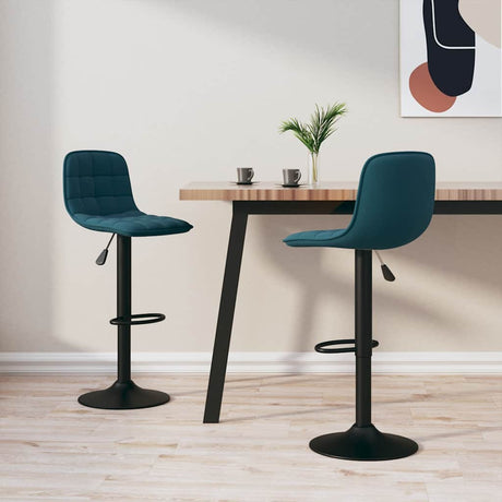 Vidaxl barkrukken 2 st fluweel blauw